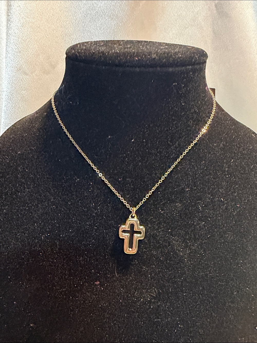 Cookie Lee Gold Cross Pendant Necklace